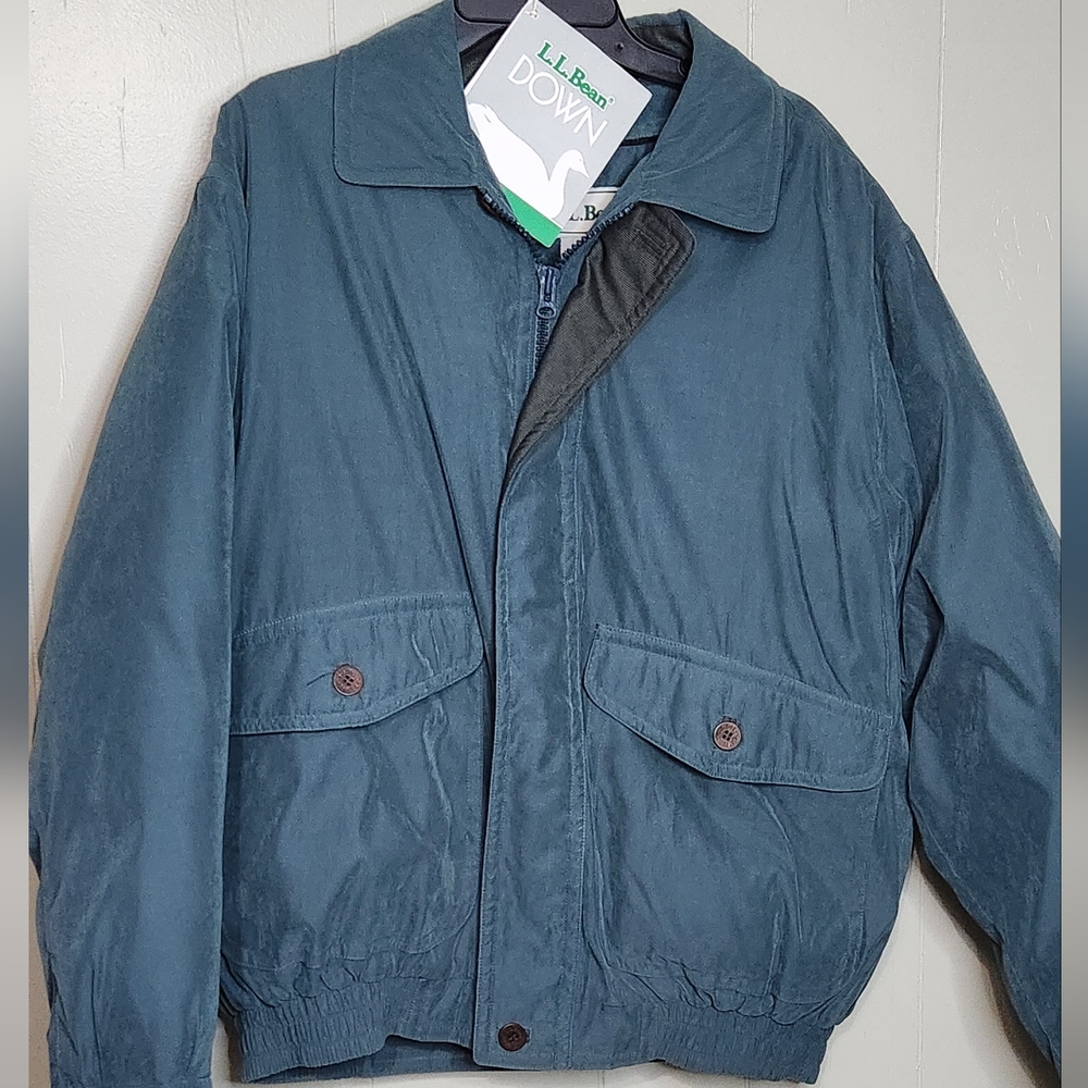 L.L. BEAN Mens Regular Medium GOOSE DOWN Insulated Teal Parka Jacket TWO IN ONE